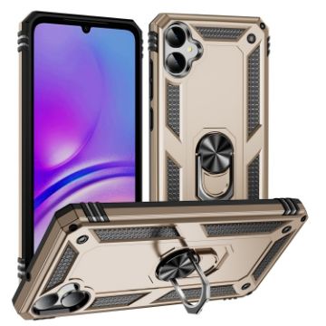 Samsung Galaxy A05 Shockproof Gold TPU + PC Case with Holder - 1
