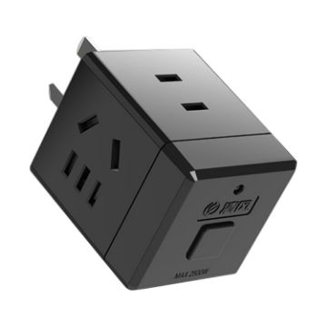 KYFEN USB Smart Mini Multi-function Fast Charging Socket - Black - 1