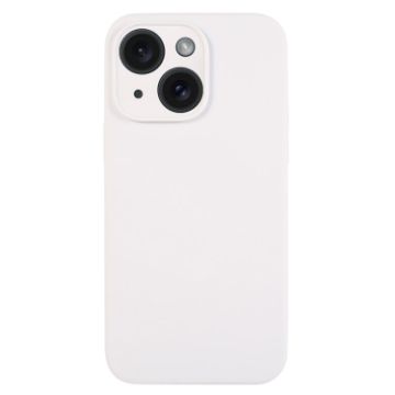iPhone 15 Plus White Liquid Silicone Phone Case - Pure Color - 1