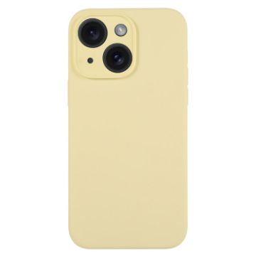 iPhone 15 Plus Creamy Yellow Liquid Silicone Phone Case - 1