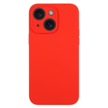 iPhone 15 Plus Red Liquid Silicone Phone Case - Pure Color Fine Pore - 1