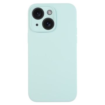iPhone 15 Turquoise Liquid Silicone Phone Case - Pure Color Fine Pore - 1