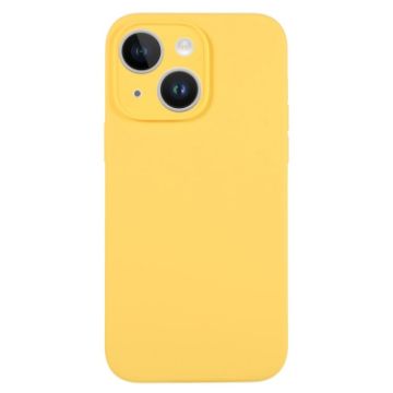 iPhone 14 Plus Yellow Liquid Silicone Phone Case - Pure Color - 1