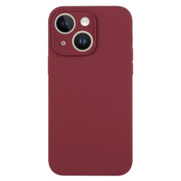 iPhone 14 Plus Plum Liquid Silicone Phone Case - Pure Color Fine Pore - 1