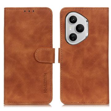 For Honor 400 Pro Global Retro Flip Leather Phone Case Brown - 1