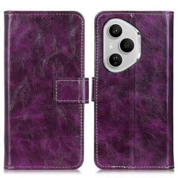For Honor 400 Pro Global Retro Flip Leather Phone Case - Purple - 1