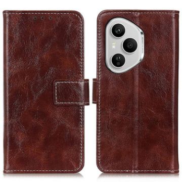 For Honor 400 Pro Global Retro Flip Leather Phone Case Brown 160.8mm - 1