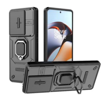 OnePlus 11R 5G Shockproof Case with Holder - Black Camshield TPU + PC - 1