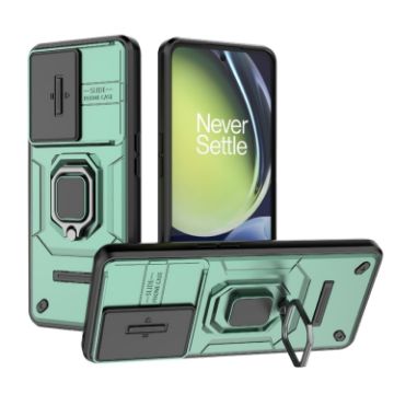 OnePlus Nord CE 3 Lite 5G Green Shockproof Case with Holder - 1
