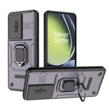 OnePlus Nord CE 3 Lite 5G Purple Shockproof Case with Holder - 1