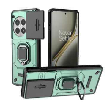 OnePlus Ace 3 Pro 5G Green Shockproof Case with Holder - Camshield TPU+PC - 1