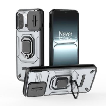 OnePlus 13T 5G Shockproof Phone Case with Holder - Grey Camshield TPU+PC - 1