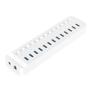 ORICO CT2U3-13AB 13-Port USB 3.0 HUB with Switches, EU Plug, White - 1