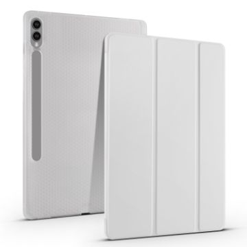 Samsung Galaxy Tab S10+/S9+ Grey TPU Leather Case with Pen Slot - 1