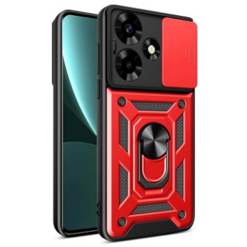 Infinix Hot 30 Red Phone Case with Sliding Camera Cover TPU+PC Design - 1