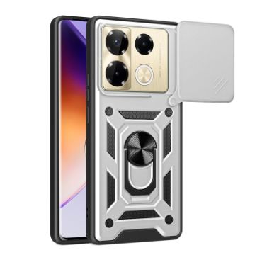 Infinix Note 40 Pro/Pro+ 5G Silver Case with Sliding Camera Cover TPU+PC - 1