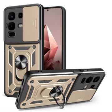 Infinix Note 50x Gold Phone Case with Sliding Camera Cover TPU+PC Design - 1