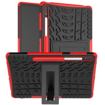 Samsung Galaxy Tab S9+ Red Tire Texture TPU PC Tablet Case - 1