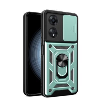 OPPO A58 4G Case Mint Green - Sliding Camera Cover TPU Hybrid PC - 1