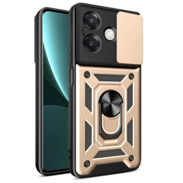 OPPO A3x 5G/4G Gold Sliding Camera Cover TPU Hybrid PC Case - 1