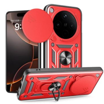 OPPO Find X8 Pro Red TPU Hybrid PC Case with Sliding Camera Cover - 1