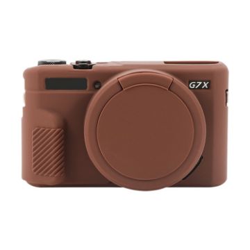 Canon PowerShot G7 X Mark II Silicone Case with Lens Cover - Coffee - 1