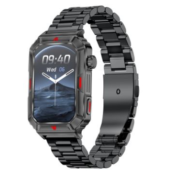 CF26 1.57" BT5.2 Smart Bracelet with Sleep Detection, Steel Strap Black - 1
