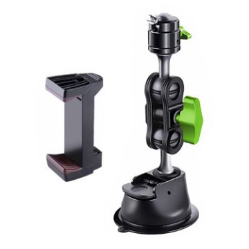 23cm Single Suction Cup Pea Clamp Arm with Elastic Phone Holder - 1