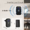 Wireless Doorbell with Temperature Display & Elderly Pager, UK Plug, Black - 8