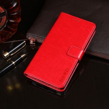 Ulefone Note 8P Red Leather Case with Holder, Card Slots & Wallet - 1