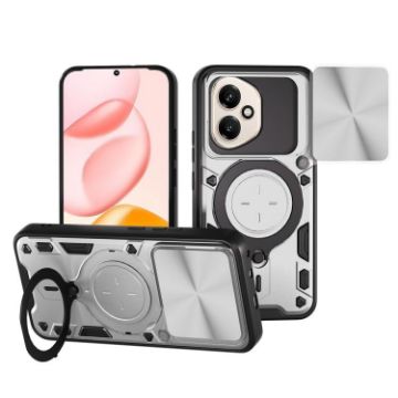 For Honor 400 Global 156.5mm CD Texture Camshield Phone Case Silver - 1