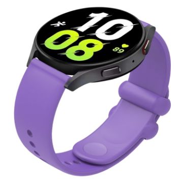 Universal 20mm Purple Silicone Watch Band with Reverse Buckle - 1