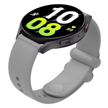 Universal 22mm Grey Silicone Watch Band with Reverse Buckle - 1