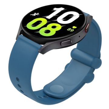 Universal 22mm Blue Silicone Watch Band with Reverse Buckle - 1