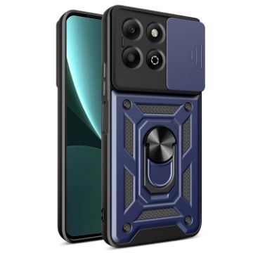 For Honor X6b 4G Blue TPU+PC Phone Case with Sliding Camera Cover - 1