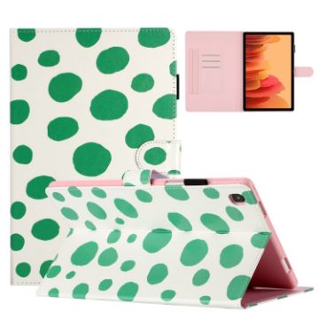 Samsung Galaxy Tab A7 10.4 2020 T500 Leather Case White Green Dot - 1