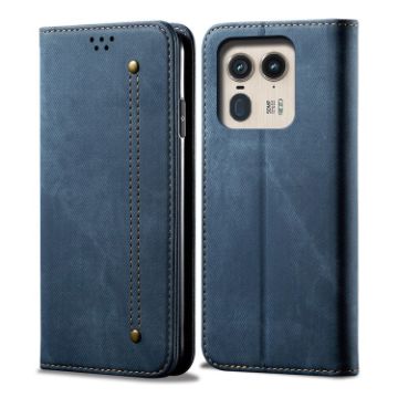 Motorola Edge 50 Ultra Denim Texture Flip Leather Case - Blue - 1