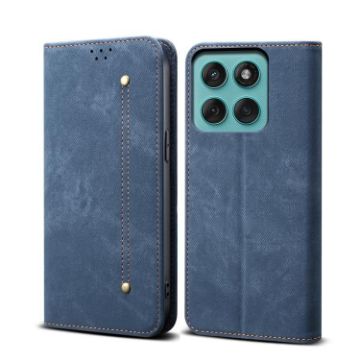Moto G86 Power Denim Texture Flip Leather Case - Blue - 1