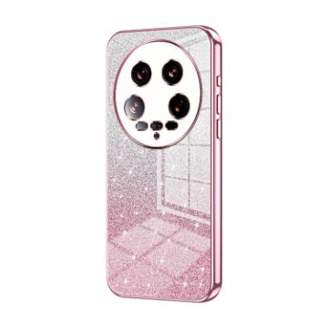 Xiaomi 14 Ultra Pink Glitter Gradient Electroplated Phone Case - 1