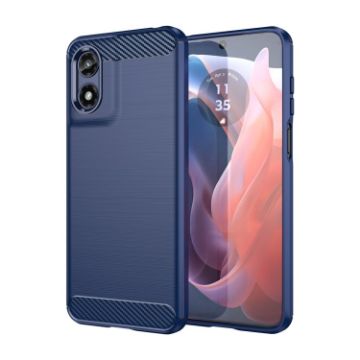 Moto G Play 2024 Blue Carbon Fiber TPU Case - 1