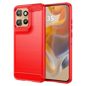 Motorola Edge 50 Neo Red Carbon Fiber Brushed TPU Phone Case - 1