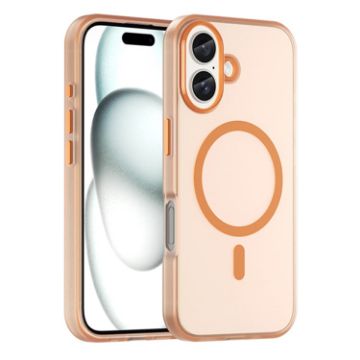 iPhone 16 MagSafe Frosted Translucent TPU PC Case - Orange Cover - 1