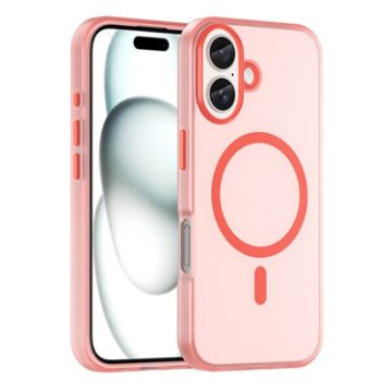 iPhone 16 Plus MagSafe Frosted Translucent Red TPU PC Phone Case - 1