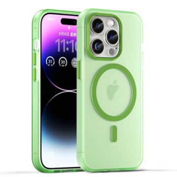 iPhone 16 Pro MagSafe Frosted Translucent TPU PC Case - Green - 1