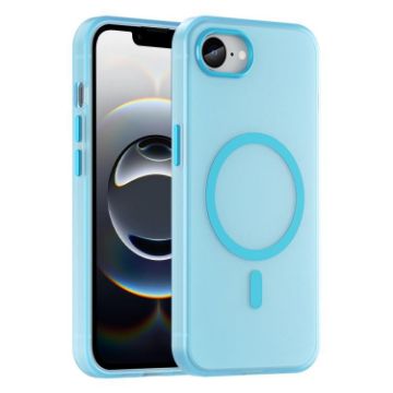 iPhone 16e MagSafe Frosted Translucent TPU PC Case Blue Full Coverage - 1