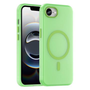 iPhone 16e MagSafe Frosted Translucent TPU PC Case - Green, Full Coverage - 1