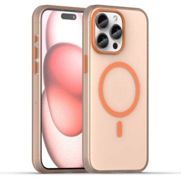 iPhone 15 Pro Max MagSafe Frosted Translucent Orange Case TPU + PC Cover - 1