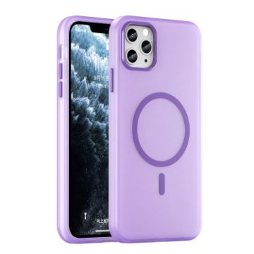 iPhone 11 Pro Max MagSafe Frosted Translucent TPU PC Case Dark Purple - 1