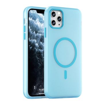 iPhone 11 Pro Max MagSafe Frosted Translucent TPU PC Case - Blue - 1