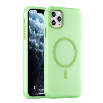 iPhone 11 Pro Max MagSafe Frosted Translucent Green TPU PC Case - 1
